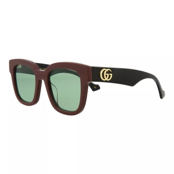 Gucci Accessories - NWT GUCCI Burgandy/Black Sunnies w/ Green Lenses
